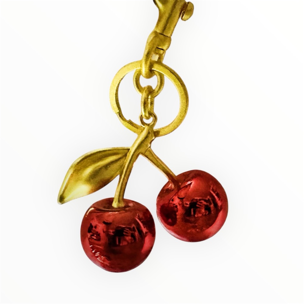 Gold and Red Cherry Keychain - Picture 5 of 12